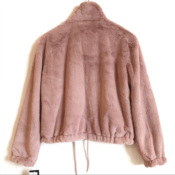 Pink Faux Fur Teddy Jacket